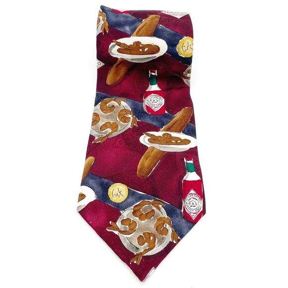 Tabasco Brand 100% Silk Necktie Hot Sauce Pop Culture Men’s Neck Tie - Picture 6 of 12